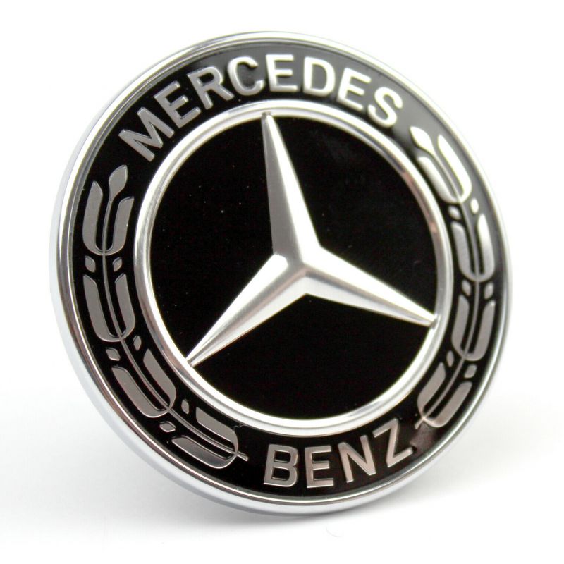 Mercedes Benz Logo Stern Schwarz Metall Fronthaube Motorhaube