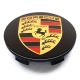 4 Stück 69mm / 66mm PORSCHE nabendeckel felgendeckel nabenkappen radkappen SCHWARZ GOLDEN