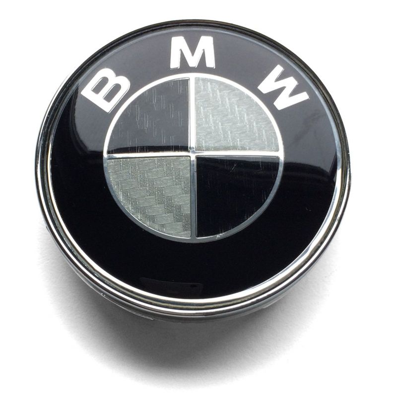 4 articles 60mm / 57mm BMW Enjoliveurs cache-moyeux de centre de roue  CARBONE blanc / noir