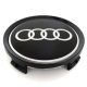 4 articles 74mm / 69mm AUDI Enjoliveurs cache-moyeux de centre de roue noir