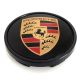 4 items 53mm / 48mm PORSCHE wheel center hub caps covers BLACK GOLDEN