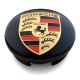 4 items 57mm / 49mm PORSCHE wheel center hub caps covers BLACK GOLDEN