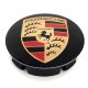 4 items 56mm / 52mm PORSCHE wheel center hub caps covers BLACK GOLDEN