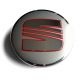 4 items 60mm / 55mm SEAT wheel center hub caps covers Silver / Red