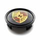 4 items 74mm / 70mm PORSCHE wheel center hub caps covers BLACK