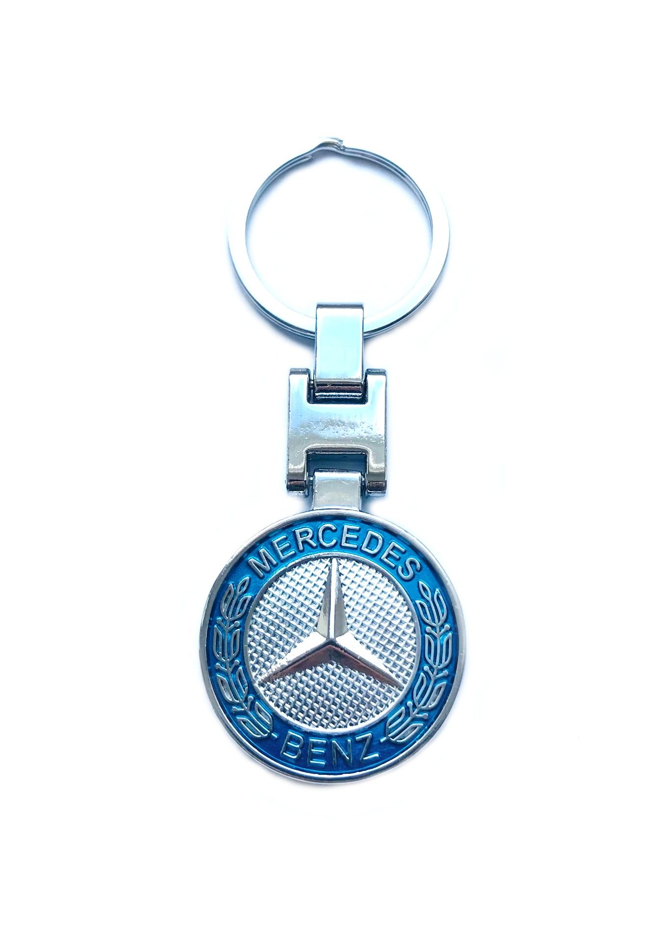 Mercedes Benz Schlüsselanhänger Logo Blau Metall