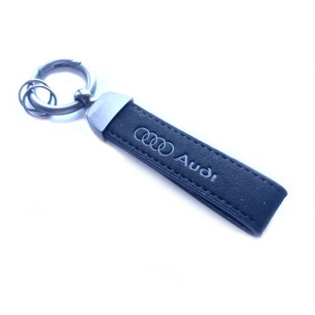 Audi Leder Logo Schlüsselanhänger  Schwarz