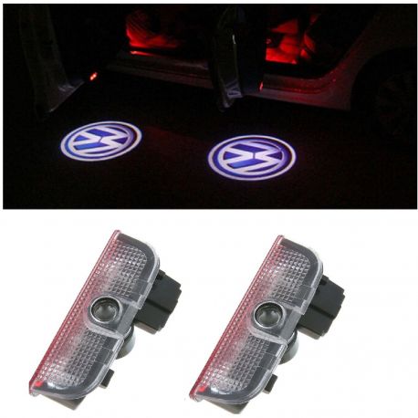 2x VOLKSWAGEN Tür Lichts VW Logo LED Projektoren beleuchtung für GOLF,  PASSAT, TOUAREG, SHARAN, TIGUAN, JETTA, EOS