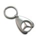 Mercedes Benz Metal Logo KeyChain Keyring Fob Silver Trolley Coin
