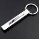 Bmw M Motorsport Logo Metal KeyChain Keyring Fob Silver Strip Shape