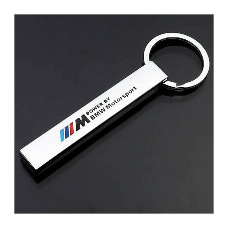Bmw M Motorsport Logo Metall Schlüsselanhänger Silber Streifenform