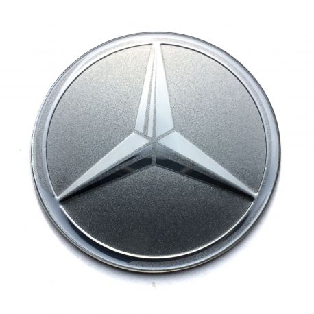 Satz von Mercedes Benz rad mitte aufkleber 4 x 65mm felgen embleme Metal/Epoxid silber grau