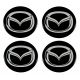 4 articles x 50mm SILICONE autocollants MAZDA centre de roue LOGO enjoliveurs emblèmes
