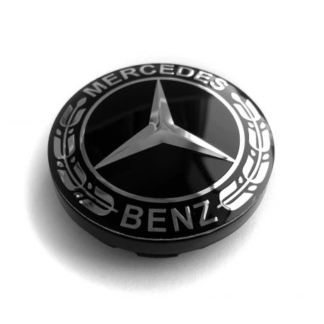 4 Stück Mercedes Benz 56mm / 51mm nabendeckel felgendeckel nabenkappen SCHWARZ LORBEER