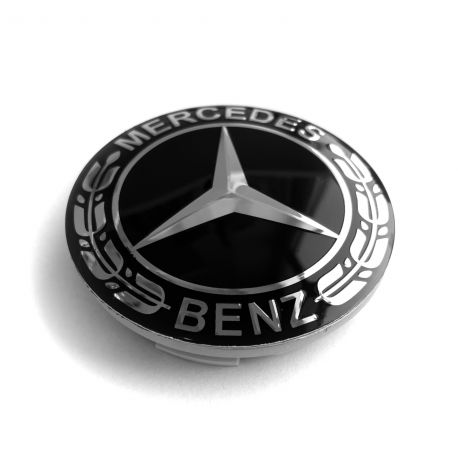 4 Stück Mercedes Benz 56mm / 52mm nabendeckel felgendeckel nabenkappen SCHWARZ LORBEER