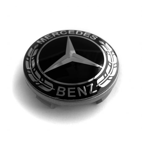 4 Stück Mercedes Benz 57mm / 52mm nabendeckel felgendeckel nabenkappen SCHWARZ LORBEER