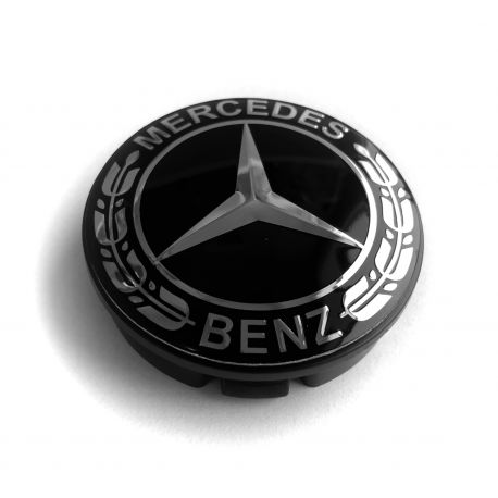 4 Stück Mercedes Benz 58mm / 55mm nabendeckel felgendeckel nabenkappen SCHWARZ LORBEER