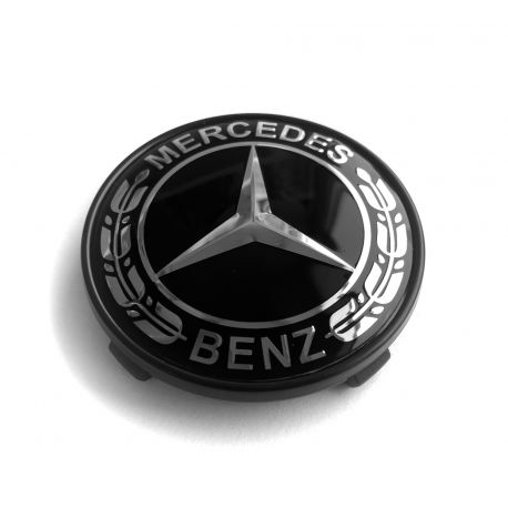 4 Stück Mercedes Benz 61mm / 57mm nabendeckel felgendeckel nabenkappen SCHWARZ LORBEER