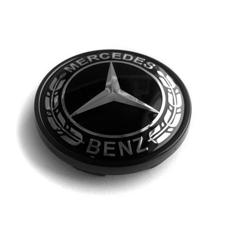 4 Stück Mercedes Benz 63mm / 57mm nabendeckel felgendeckel nabenkappen SCHWARZ LORBEER