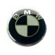 Set of 4 x 60mm BMW METAL emblems, wheel center stickers Rim covers Black / White