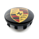 4 Stück 57mm / 53mm PORSCHE nabendeckel felgendeckel nabenkappen radkappen SCHWARZ GOLDEN