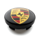 4 Stück 59mm / 54mm PORSCHE nabendeckel felgendeckel nabenkappen radkappen SCHWARZ GOLDEN
