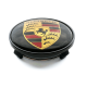 4 items 61mm / 57mm PORSCHE wheel center hub caps covers BLACK GOLDEN