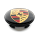 4 Stück 62mm / 58mm PORSCHE nabendeckel felgendeckel nabenkappen radkappen SCHWARZ GOLDEN