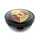 4 Stück 63mm / 57mm PORSCHE nabendeckel felgendeckel nabenkappen radkappen SCHWARZ GOLDEN