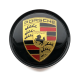 4 Stück 63mm / 58mm PORSCHE nabendeckel felgendeckel nabenkappen radkappen SCHWARZ GOLDEN