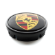 4 items 64mm / 61mm PORSCHE wheel center hub caps covers BLACK GOLDEN