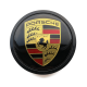 4 Stück 65mm / 60mm PORSCHE nabendeckel felgendeckel nabenkappen radkappen SCHWARZ GOLDEN
