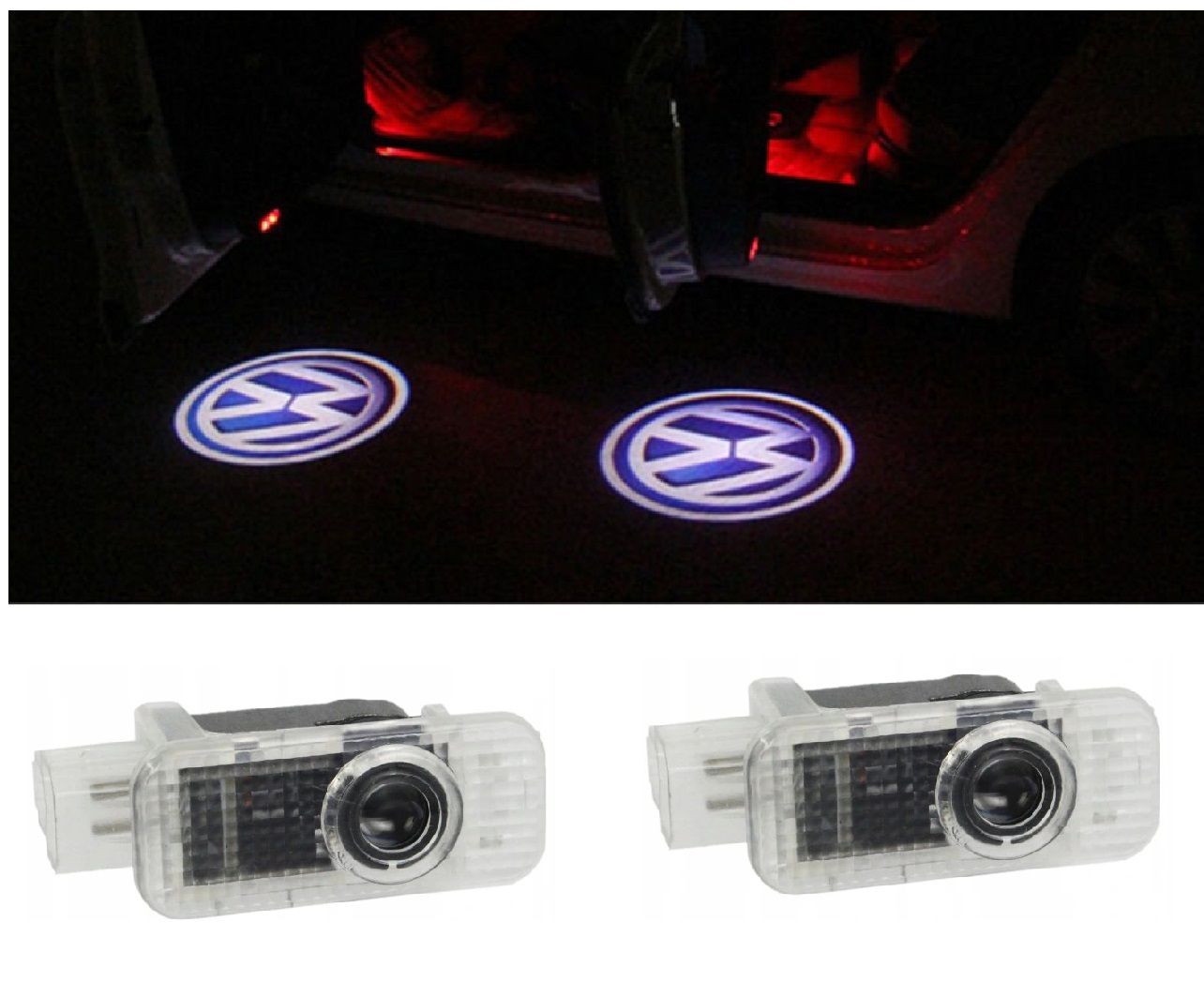 Sylswx 2 Stück Autotür Logo Projektor für Golf 5 6 7 Passat B6 B7 B8 CC MK5  MK6 Tiguan Touareg, Unterbodenbeleuchtung Auto, Willkommen LED Licht
