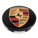 4 Stück 65mm / 57mm PORSCHE nabendeckel felgendeckel nabenkappen radkappen SCHWARZ GOLDEN